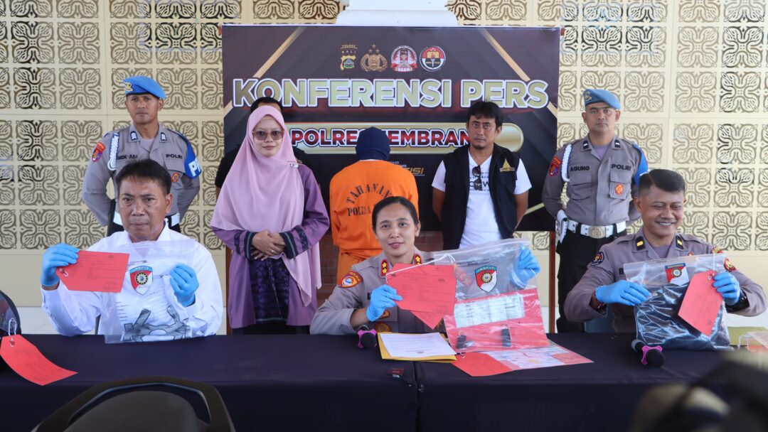 Polres Jembrana Gelar Konferensi Pers Pengungkapan Kasus Pencurian Kalung Emas