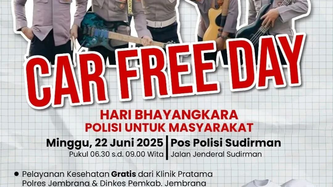 Sambut Hari Bhayangkara Ke-79, Polres Jembrana Gelar Car Free Day Dan Layanan Gratis Untuk Masyarakat