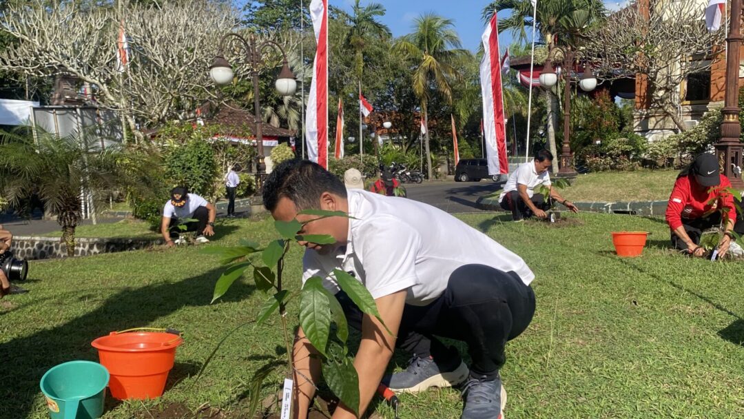 Bupati Jembrana Tanam Kakao Diikantor, Harapkan Jadi Maskot Daerah